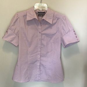 Purple pinstripe button down shirt